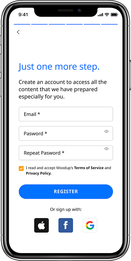 Onboarding Moodease