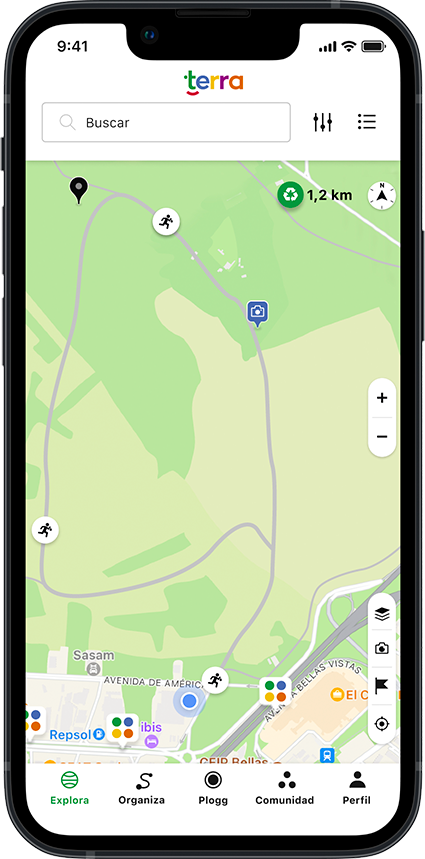 Pantalla ruta plogging Terra